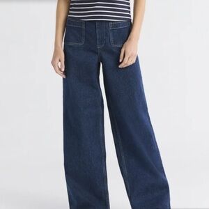 Free Assembly Dark Wash Patch Pocket Wide Leg High Rise Women's Jeans Size 4 NWT